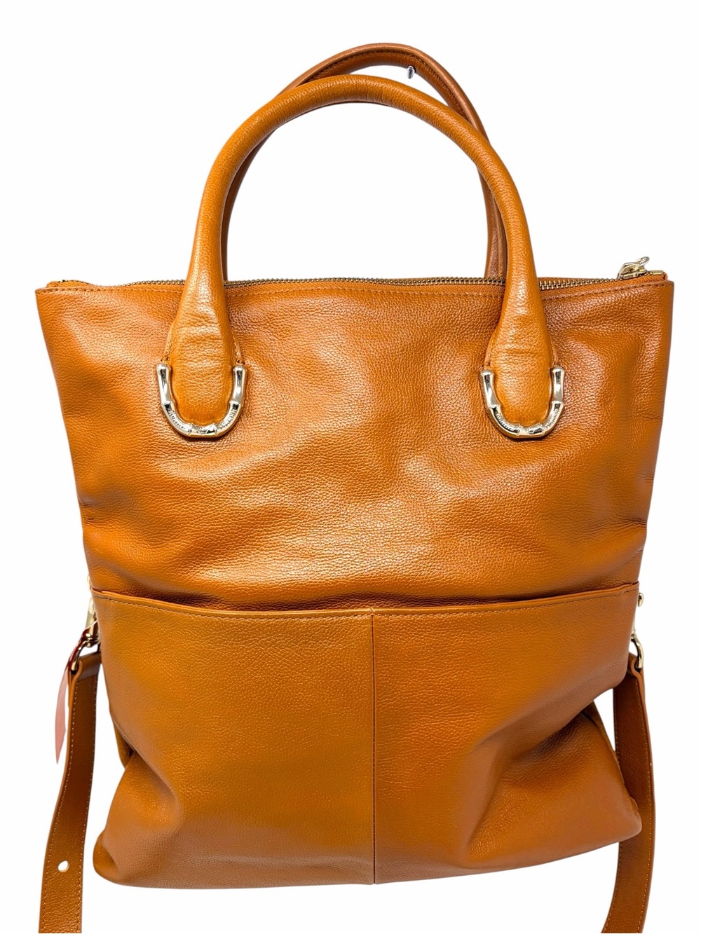 Elaine Turner Leather Tote Bag in Cognac